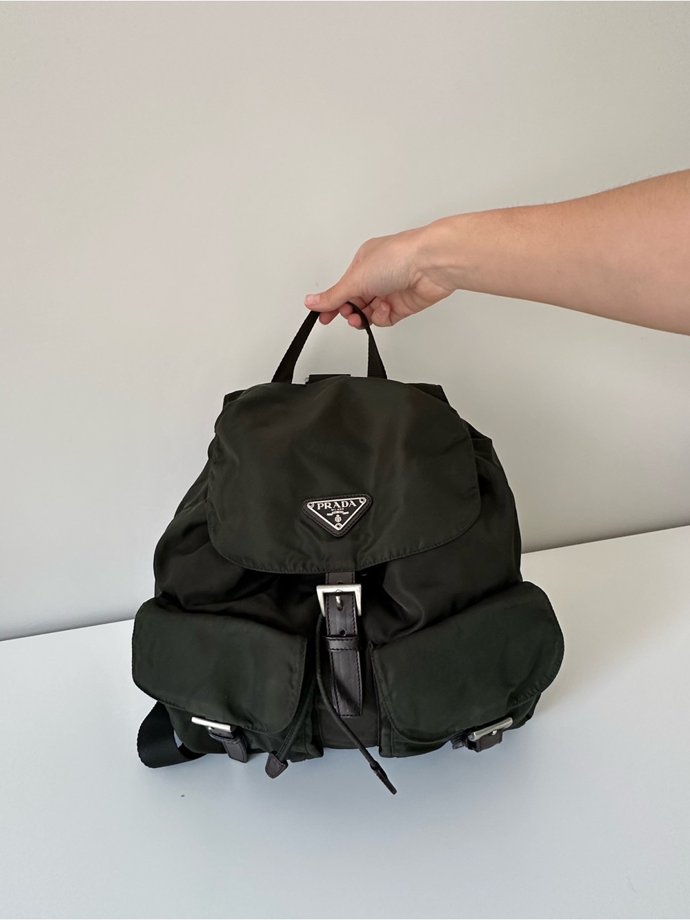 Prada Dark Green Nylon Backpack - Picture 7 of 9